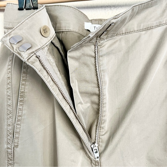 TIBI Sid Garment Dyed Silky Cotton Shorter Chino Pant in Acorn Beige - Picture 11 of 16